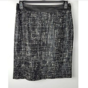 Banana Republic Tweed Leather Trim Pencil Skirt